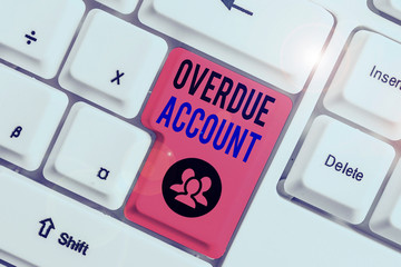 Conceptual hand writing showing Overdue Account. Concept meaning loans and other obligations...