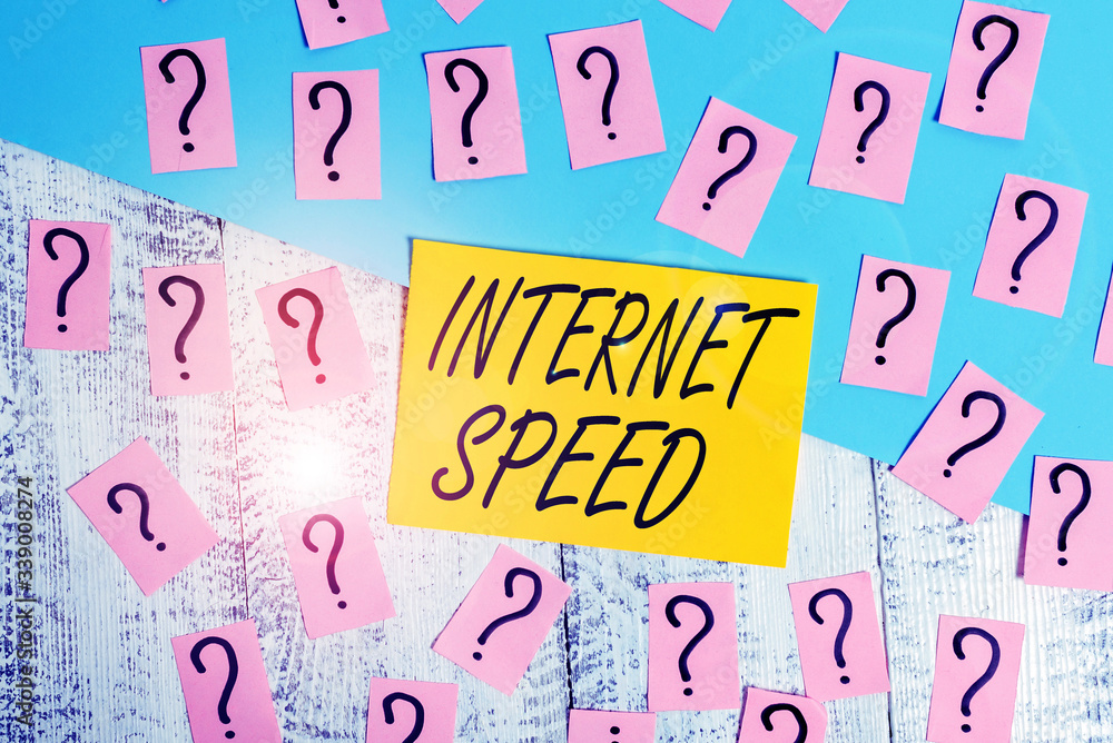 Aufkleber conceptual hand writing showing internet speed. concept meaning the rate which internet connection i