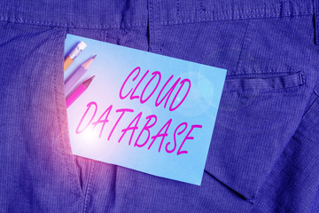 Handwriting text Cloud Database. Conceptual photo optimized or built for a virtualized computing...