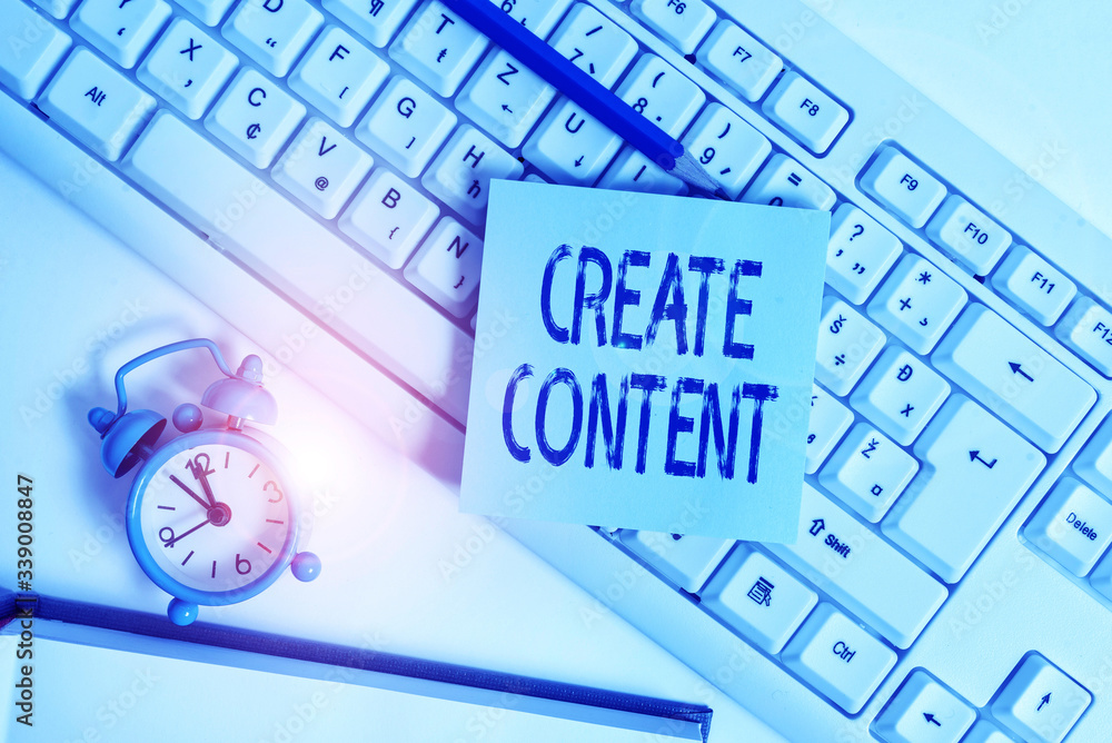 Poster word writing text create content. business photo showcasing something that is to be expressed throug