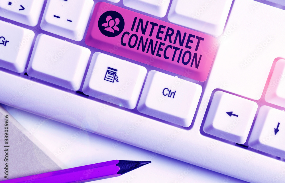 Aufkleber text sign showing internet connection. business photo showcasing the way one gains access or connect