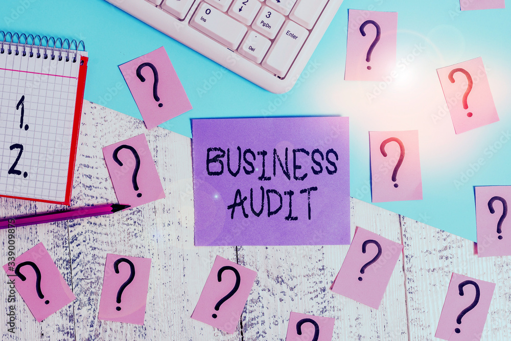 Aufkleber conceptual hand writing showing business audit. concept meaning examination of the financial report 