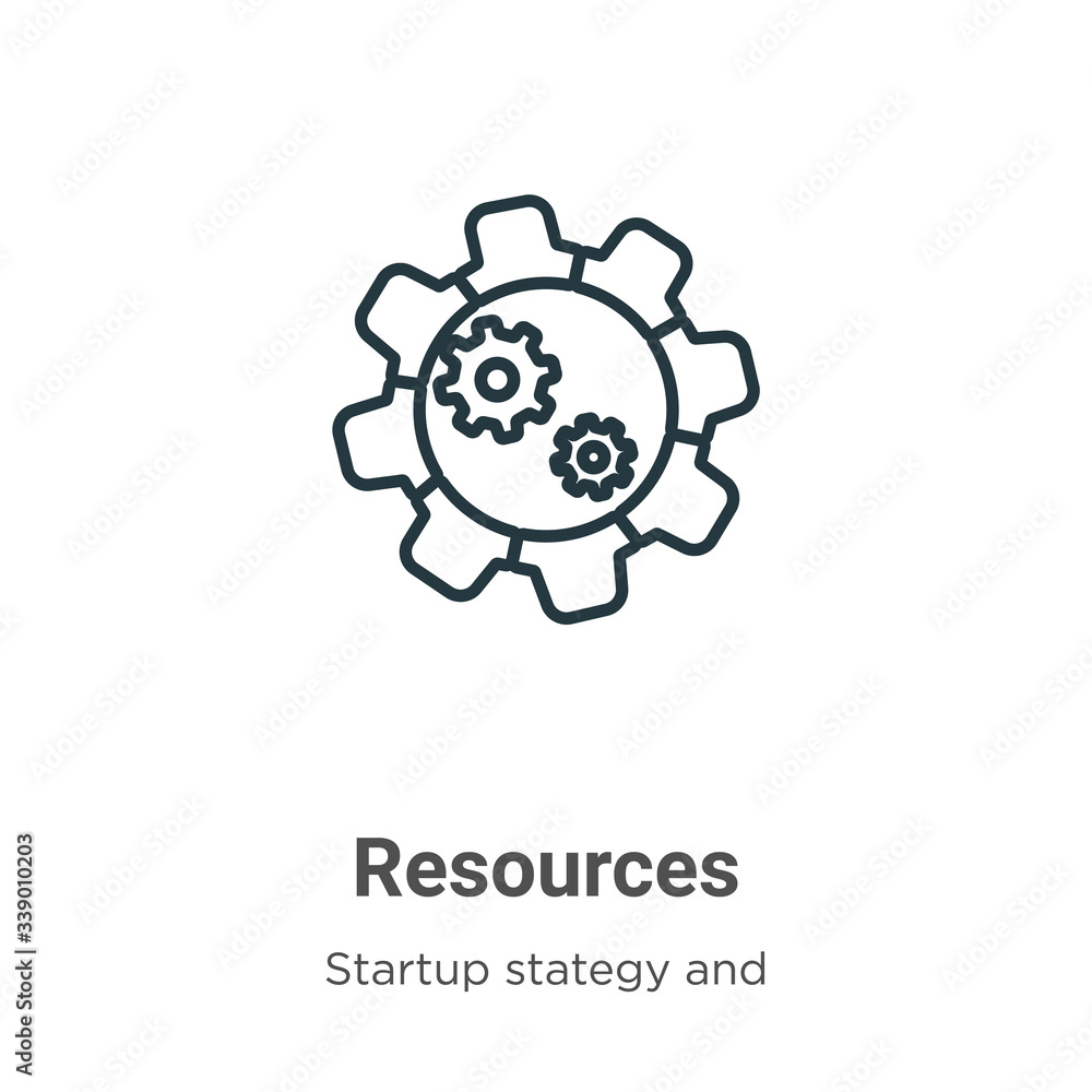 Poster resources outline vector icon. thin line black resources icon, flat vector simple element illustrati