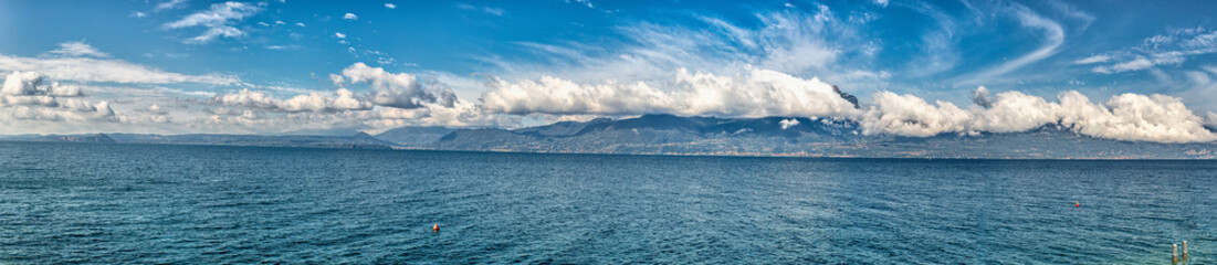 Lago di Garda panoramic view in north of Italy.