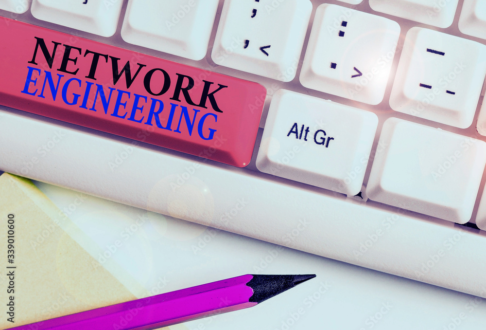 Poster conceptual hand writing showing network engineering. concept meaning field concerned with internetwo