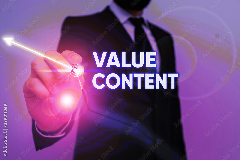 Poster text sign showing value content. business photo showcasing quality content writing to get good on se