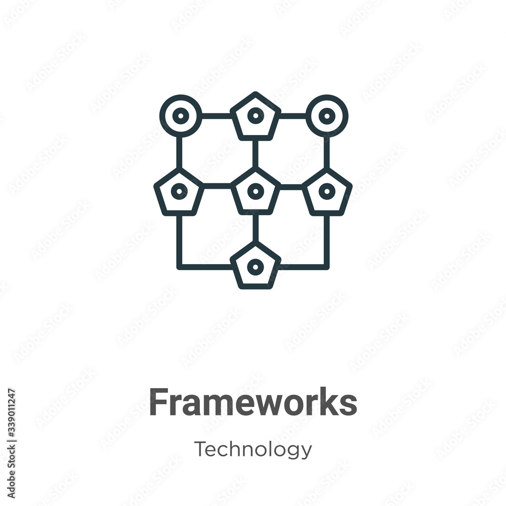 Poster frameworks outline vector icon. thin line black frameworks icon, flat vector simple element illustra