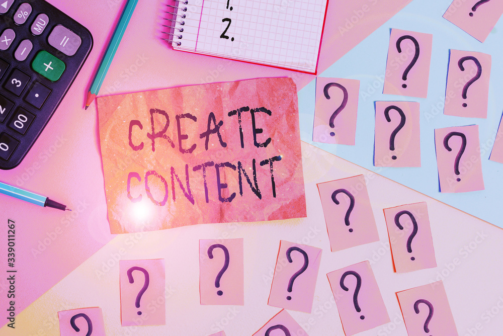 Poster word writing text create content. business photo showcasing something that is to be expressed throug