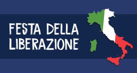 Italian national day, liberation fest. Italy independence commemoration. Vector design elements.