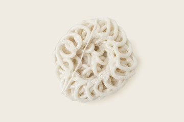 Single traditional Indonesia basic round curly cracker isolated high definition