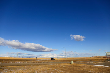 カナダの冬の平原