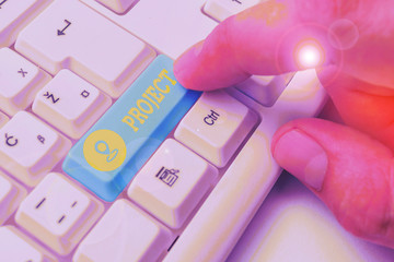 Word writing text Project. Business photo showcasing Planned work activity Study of particular...