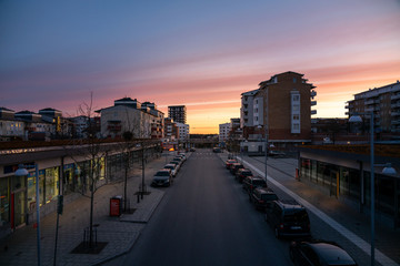 Fototapeta na wymiar Streets of Rinkeby, beautiful sky. Collection