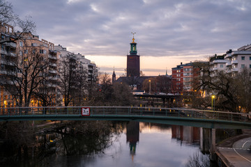 Obraz premium Sunrise over Stockholm, Beautiful colors