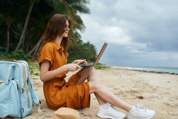 young woman with laptop