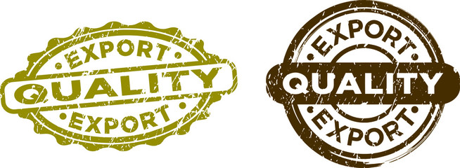 Export Quality stamps,2 kinds. Vector illustration. Grunge texture.