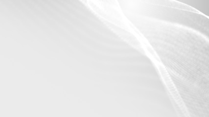 Obraz premium Dot white gray wave light technology texture background. Abstract big data digital concept. 3d rendering.