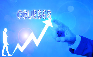 Word writing text Courses. Business photo showcasing Route Direction followed Classes Land Water Area for sports