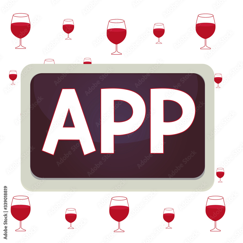Aufkleber Text sign showing App. Business photo showcasing Computer program Download software by a user to a mobile device Board rectangle white frame empty blank space fixed color surface plank