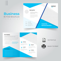 Bi-fold Brochure Template Design.Corporate & Business Concept .