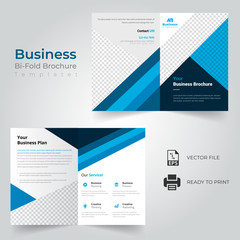 Bi-fold Brochure Template Design.Corporate & Business Concept .