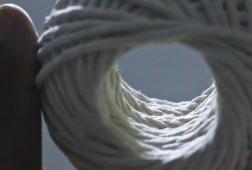 Pattern and texture on a wool string ball