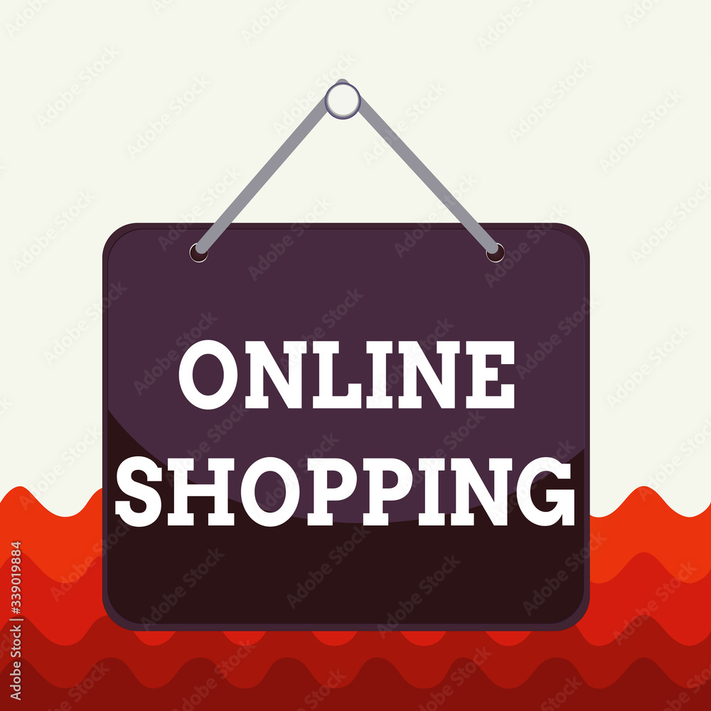 Poster conceptual hand writing showing online shopping. concept meaning consumers directly buy goods from a