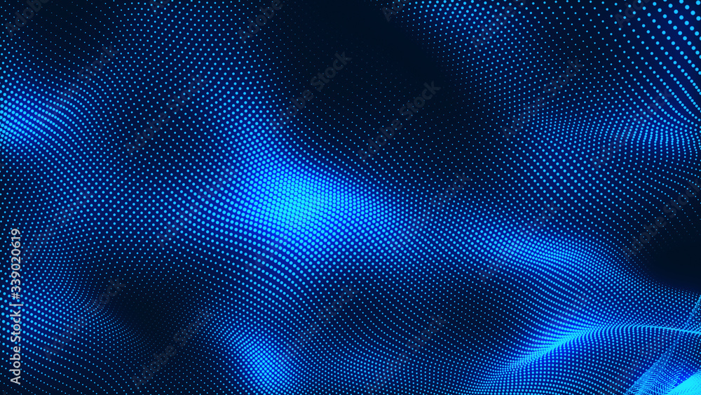 Aufkleber dot white blue wave light screen gradient texture background. abstract technology big data digital b