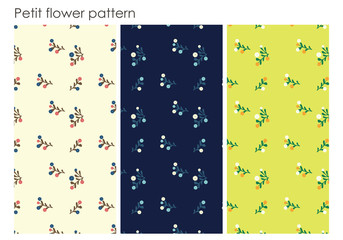 Petit simple flower pattern seamless pattern set
