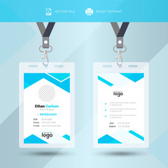 Modern & Creative ID Card Design Template. Identity badge With Photo Placeholder.