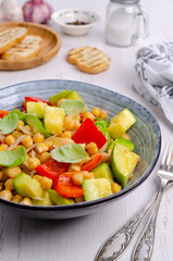Slices of stewed vegetables with chickpeas