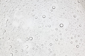 Rain droplets on glass background, Water drops on glass.