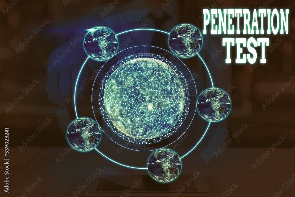 Aufkleber word writing text penetration test. business photo showcasing authorized simulated cyberattack on a 