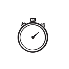 hand drawn Stopwatch timer icon vector flat design doodle style