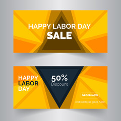 Happy Labor Day Concept Web Banner Design Template