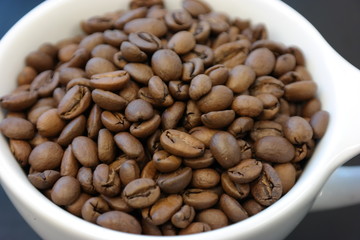 coffee beans in a cup