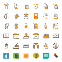 Computer mouse filled line icon white background