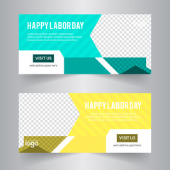 Happy Labor Day Concept Web Banner Design Template