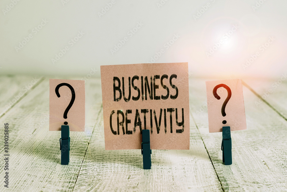 Poster text sign showing business creativity. business photo showcasing act of turning new and imaginative 