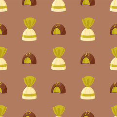 Chocolate candies. Colored Vector Patterns 
