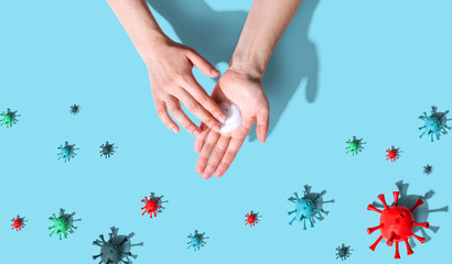 Obraz na płótnie Canvas Wash your hand - coronavirus healthcare and hygiene concept