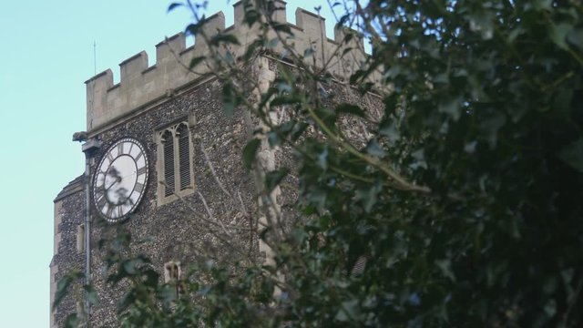 St Mary&rsquo;s the Virgin Stone Church Bell Tower Wall Clock