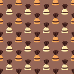 Chocolate candies. Colored Vector Patterns 