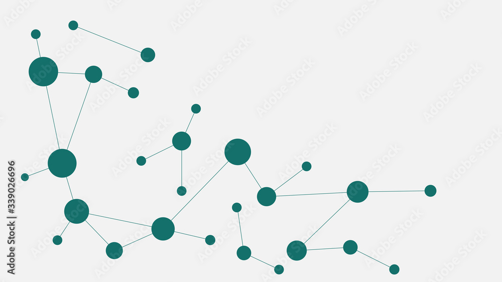 Poster Abstract geometric connect lines and dots.Simple technology graphic background.Illustration Vector design Network and Connection concept.