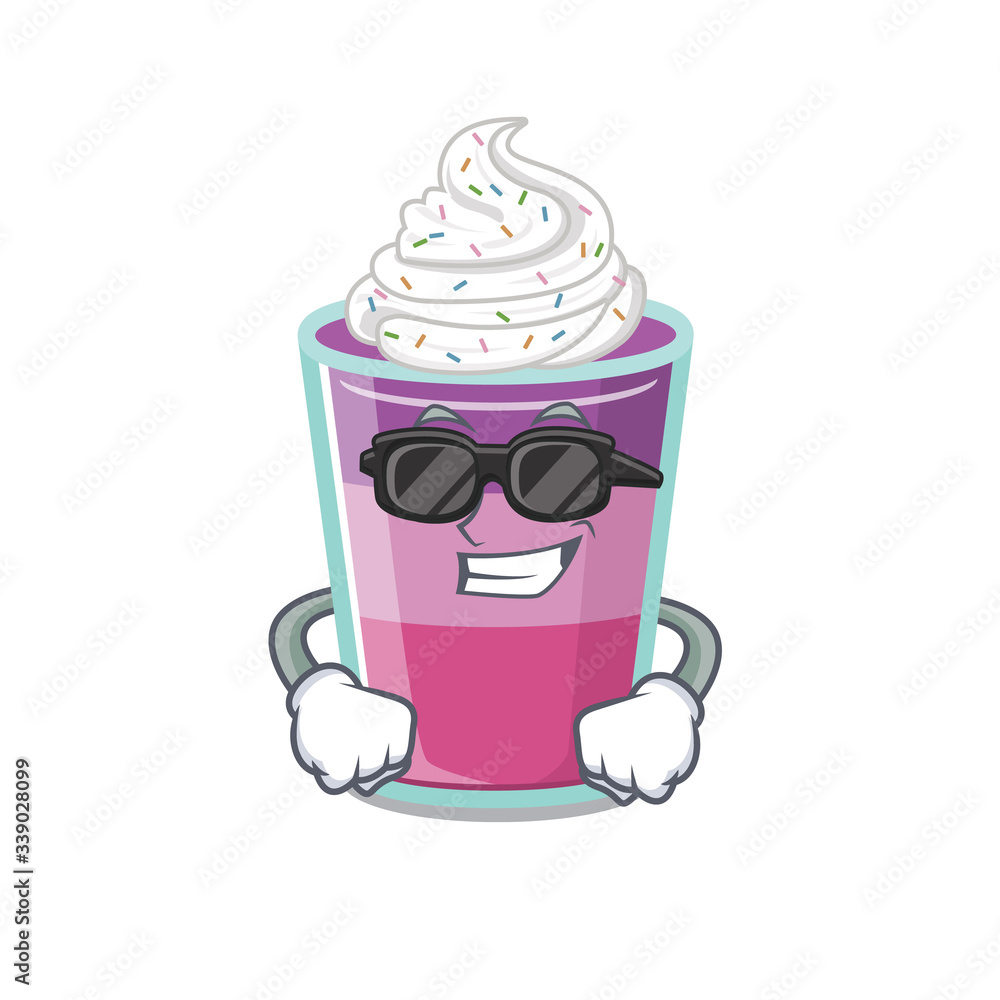 Canvas Prints Cool cocktail jelly cartoon character wearing expensive black glasses