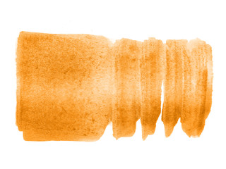 Orange abstract watercolor background. Orange watercolor scribble texture. Abstract watercolor on white background. It is a hand drawn.
