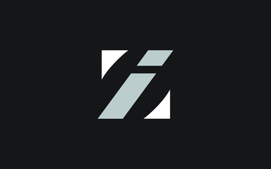 IZ or ZI and I or Z Uppercase Letter Initial Logo Design, Vector Template