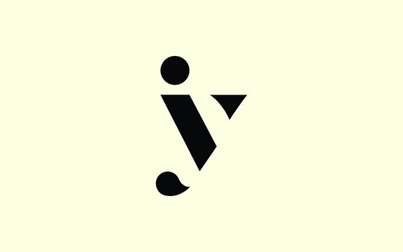 iy or yi and i or y lowercase Letter Initial Logo Design, Vector Template