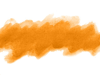 Orange abstract watercolor background. Orange watercolor scribble texture. Abstract watercolor on white background. It is a hand drawn.