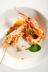 Langoustines in cream sauce